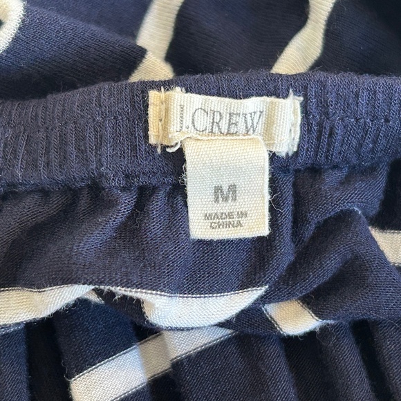 J Crew Navy Blue/White Striped Strapless Maxi Dress with tie waist & pockets- M - Picture 5 of 6